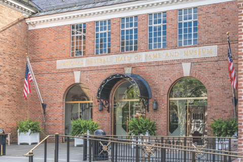 Outside facade of the National Baseball Hall of Fame and Museum